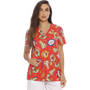 Dreamcrest Women's Scrub Tops Holiday Scrubs