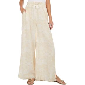 Roxy Tropical Rhythm Pants Tapioca Crazy Hibiscus MD (US 7-9)
