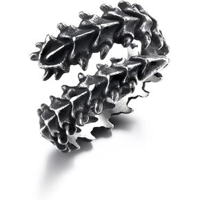 GTHIC Stainless Steel Men's Gothic Centipede Rings Dragon Spine Ring for Women Anime Rings Punk Skull Jewelry, Size 7-13
