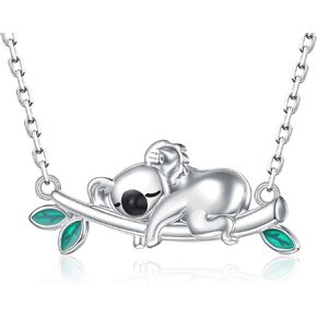 قلادة كوالا من الفضة الاسترليني عيار 925 للنساء - قلادة كوالا على شكل حيوانات، هدايا عيد الميلاد للبنات المراهقات، فضة استرلينية، بدون احجار كريمة in Kuwait