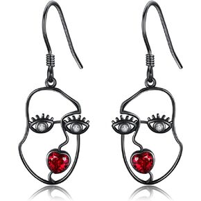 Black Rose Earrings Sterling Silver Rose Infinity Dangle Earrings Rose Jewelry Gifts for Women