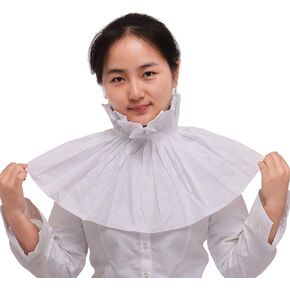 BLESSUME White Renaissance Pleated Ruffle Collar