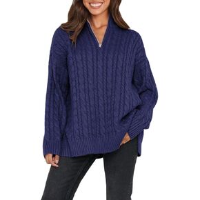 المرأة عادية كم طويل 1/4 البريدي البلوز البلوزات الصلبة بولو الخامس الرقبة طوق مضلع محبوك البلوز القمم in Kuwait