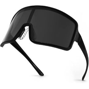 Karsaer Vision Sports Cycling Sunglasses One Piece Visor Outdoor Windproof Glasses 80s Shades Women Men
