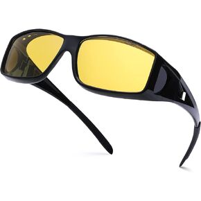 NULOOQ Sunglasses Fit Over Glasses, Polarized Lens Wear Over Prescription Glasses, Wrap Around Sunglasses for Men Women