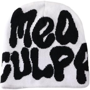 Y2K Beanies Spider Web Pattern Beanie Wool Knit Skull Cap Winter Streetwear Outdoor Hats for Women Man Teenagers