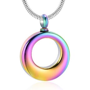 Cremation Jewelry Urn Necklace for Ashes Stainless Steel Circle of Life Eternity Memorial Keepsake Urn Pendant for Ashes
