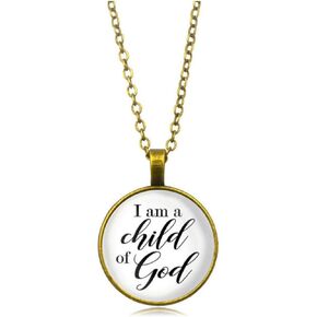 Fuqimanman2020 Bible Verse Christian Cross Necklace I Am A Child of God Necklace，Baptism Gifts, Communion Gifts，Baby Shower, Godchild Women Teen Girl Gift
