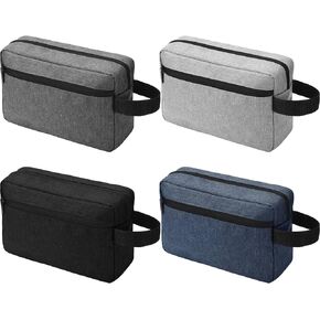 4 Pack Toiletry Bag Water Resistant Shaving Bag Toiletry Travel Bag Cosmetic Bag for Men Portable Storage Bags for Women Makeup Pouch Organizer with Large Capacity for Toiletries Accessories, 4 Colors
