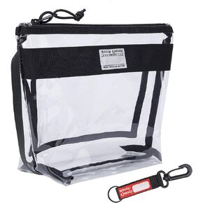 Rough Enough Clear Toiletry Bag TSA Approved Travel Makeup Bags for Traveling Cosmetic Pouch Organizer Case Bag with Zipper for Liquids Bottles Airline Beach