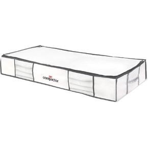 COMPACTOR Semi-Rigid Vacuum Storage Bag, Polypropilene + Nylon Space Saver Vacuum Storage Bag, Cube Storage Organizer for Wardrobe Organizing Moving with White Semi-Rigid Box (XX-Large, White | LIFE) in Kuwait