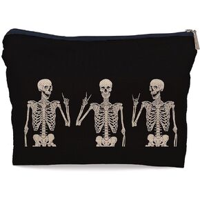 Skeleton Valentine Makeup Bag - Skeleton Lovers Valentines Day Cosmetic Bags, Gothic Gifts, Skull Gifts for Women, Valentines Day Gifts for Her