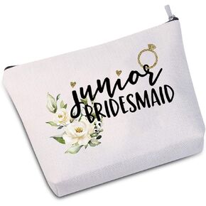 Junior Bridesmaid Gift Junior Bridesmaid Makeup Bag Cosmetic Bag Bridal Party Gifts (Junior Bridesmaid Bag)