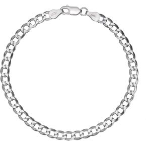 بلينغ فور يور باك الصلبة 925 الفضة الاسترليني للرجال الإيطالية 4.5 ملم الكوبية كبح سلسلة سوار 7 "- 8" in Kuwait