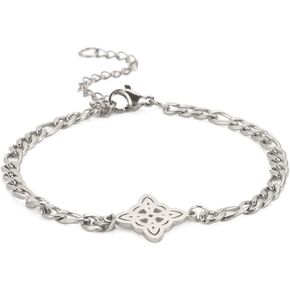 Witches Knot Bracelet Celtic Knot Pagan Wiccan Symbol Magic Knot Witchcraft Jewelry Bracelet Stainless Steel Adjustable Charm Chain Bracelet Jewelry for Women Men