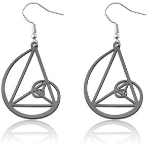 PLITI Golden Ratio Earrings For Math Lover Fibonacci Spiral Gift Sacred Geometry Math Jewelry Mathematician Gift
