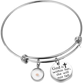 بذور الخردل هدية مسيحية الله بداخلها لن تسقط سوار قلادة مزمور 46:5 مجوهرات دينية in Kuwait