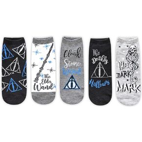 Harry Potter Foil Deathly Hallows Mischief Managed 5 Pack Ankle Socks