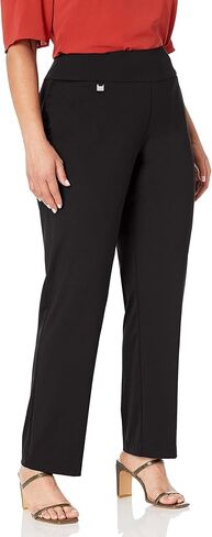 SLIM-SATION Women's Plus Size Pull on Solid Knit Flare Leg Pant with Tummy Panel in Kuwait