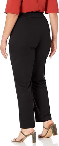 SLIM-SATION Women's Plus Size Pull on Solid Knit Flare Leg Pant with Tummy Panel in Kuwait