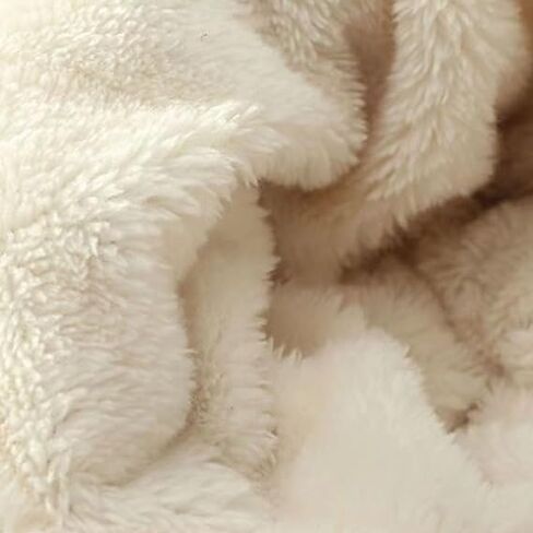 وشاح حماية اذن مدمج مقاوم للرياح 2 في 1، وشاح حماية للاذن، قبعة محبوكة مخملية سميكة للشتاء، قبعة صغيرة محبوكة للتدفئة في الشتاء (بيج) in Kuwait