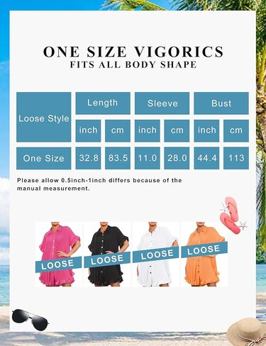 فساتين العطلة النسائية لعام 2023، فستان تونيك مكشكش، فساتين غير رسمية متأرجحة فضفاضة للنساء مقاس واحد in Kuwait