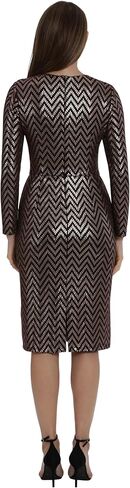 Maggy London Women's Long Sleeve Sparkle Knit Gathered Midi Dress Holiday Occasion Party in Saudi Arabia