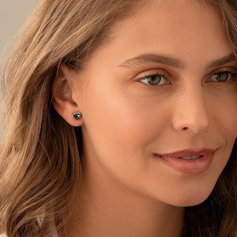 London Blue Topaz Trillion Stud Earrings Sterling Silver 1.50 Carats in Saudi Arabia