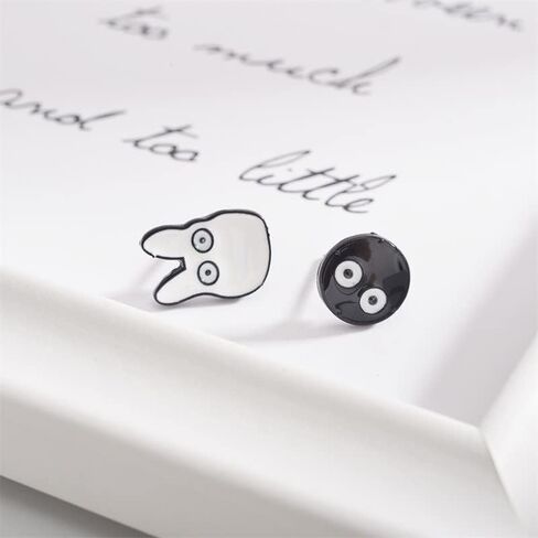 أقراط Soot Sprite - أقراط أذن كرتونية لطيفة وفريدة من نوعها غير متماثلة للنساء والفتيات in Saudi Arabia