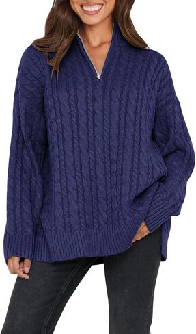 المرأة عادية كم طويل 1/4 البريدي البلوز البلوزات الصلبة بولو الخامس الرقبة طوق مضلع محبوك البلوز القمم in Kuwait