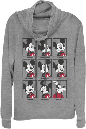 Disney Classic Mickey Mood Women's Cowl Neck Long Sleeve Knit Top in Saudi Arabia