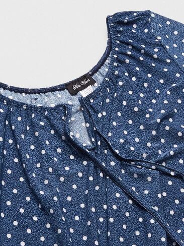 Star Vixen Women's Petite 3/4 Sleeve Peasant Elastic-Hem Keyhole-tie Top in Saudi Arabia