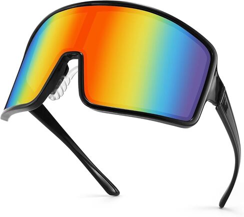 Karsaer Vision نظارات شمسية رياضية لركوب الدراجات قطعة واحدة قناع خارجي مضاد للرياح 80s ظلال للنساء والرجال in Kuwait