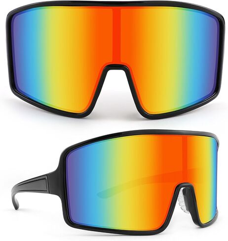 Karsaer Vision نظارات شمسية رياضية لركوب الدراجات قطعة واحدة قناع خارجي مضاد للرياح 80s ظلال للنساء والرجال in Kuwait