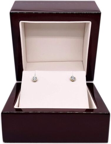 1/4 Carat Lab Grown Diamond Round Stud Earrings in 14k Gold (G-H, SI1-SI2, cttw) Bezel-set Push Back by Diamond Wish in Saudi Arabia