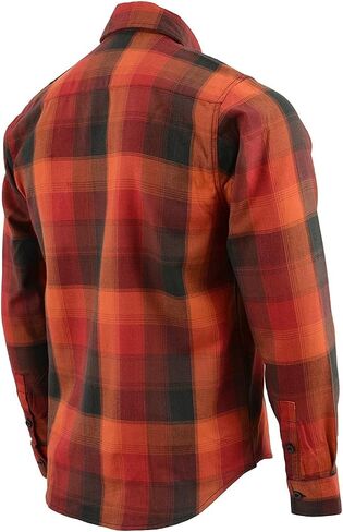 Milwaukee Leather Mng11641 Men's Org/Red/Blk Long Sleeve Flannel in Saudi Arabia