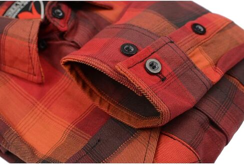 Milwaukee Leather Mng11641 Men's Org/Red/Blk Long Sleeve Flannel in Saudi Arabia
