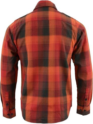 Milwaukee Leather Mng11641 Men's Org/Red/Blk Long Sleeve Flannel in Saudi Arabia