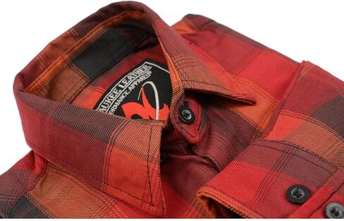 Milwaukee Leather Mng11641 Men's Org/Red/Blk Long Sleeve Flannel in Saudi Arabia