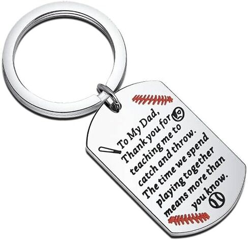 BAUNA Baseball Dad Gift Thank You for Teaching Me Baseball Key Chain Baseball Jewelry for Dad for Daughter Son in Saudi Arabia
