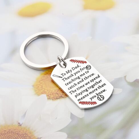 BAUNA Baseball Dad Gift Thank You for Teaching Me Baseball Key Chain Baseball Jewelry for Dad for Daughter Son in Saudi Arabia