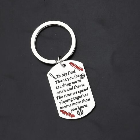 BAUNA Baseball Dad Gift Thank You for Teaching Me Baseball Key Chain Baseball Jewelry for Dad for Daughter Son in Saudi Arabia