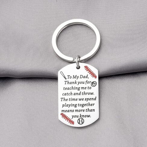 BAUNA Baseball Dad Gift Thank You for Teaching Me Baseball Key Chain Baseball Jewelry for Dad for Daughter Son in Saudi Arabia