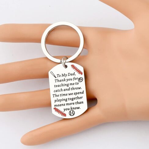 BAUNA Baseball Dad Gift Thank You for Teaching Me Baseball Key Chain Baseball Jewelry for Dad for Daughter Son in Saudi Arabia