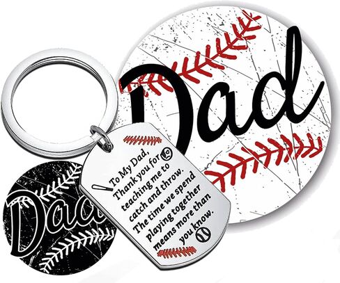 BAUNA Baseball Dad Gift Thank You for Teaching Me Baseball Key Chain Baseball Jewelry for Dad for Daughter Son in Saudi Arabia