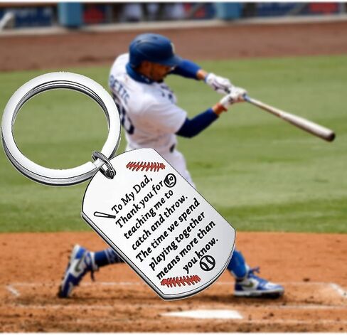 BAUNA Baseball Dad Gift Thank You for Teaching Me Baseball Key Chain Baseball Jewelry for Dad for Daughter Son in Saudi Arabia