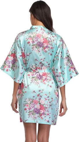 MissNina Women's Floral Silk Kimono Robes Bridesmaid Satin Robes Wedding Party Sleepwear in Saudi Arabia