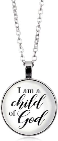 Fuqimanman2020 Bible Verse Christian Cross Necklace I Am A Child of God Necklace，Baptism Gifts, Communion Gifts，Baby Shower, Godchild Women Teen Girl Gift in Saudi Arabia