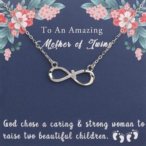 PLITI Twin Mom Gift Mommy To Be Gift Infinity Cross Necklace For New Mom Mom Of Twins New Grandma Gift First Time Mom Jewelry in Saudi Arabia