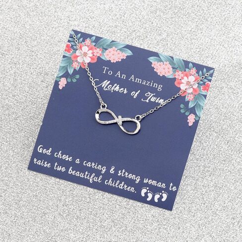 PLITI Twin Mom Gift Mommy To Be Gift Infinity Cross Necklace For New Mom Mom Of Twins New Grandma Gift First Time Mom Jewelry in Saudi Arabia